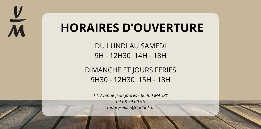 HORAIRES D'OUVERTURES DE NOTRE BOUTIQUE